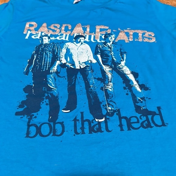 Rascal flatts Bob that head album shirt women’s large teal band tee country rock - Picture 2 of 5